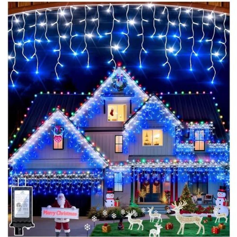 1332 LED 132ft Christmas String Lights Outdoor Blue White